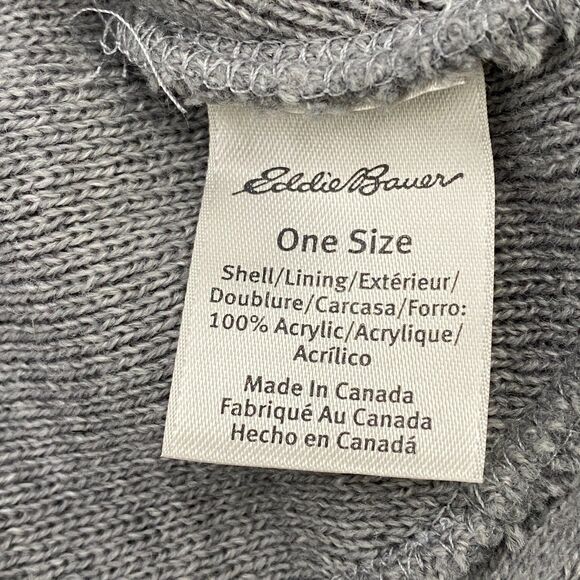Eddie Bauer Grey Cuffed Knit Beanie One Size Unisex Winter Cozy - Picture 3 of 4